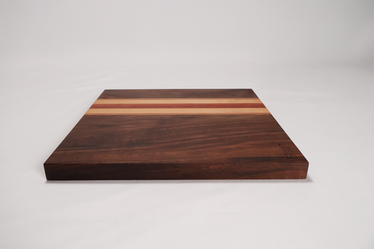 Cheese Board - Square Jarrah Stripe